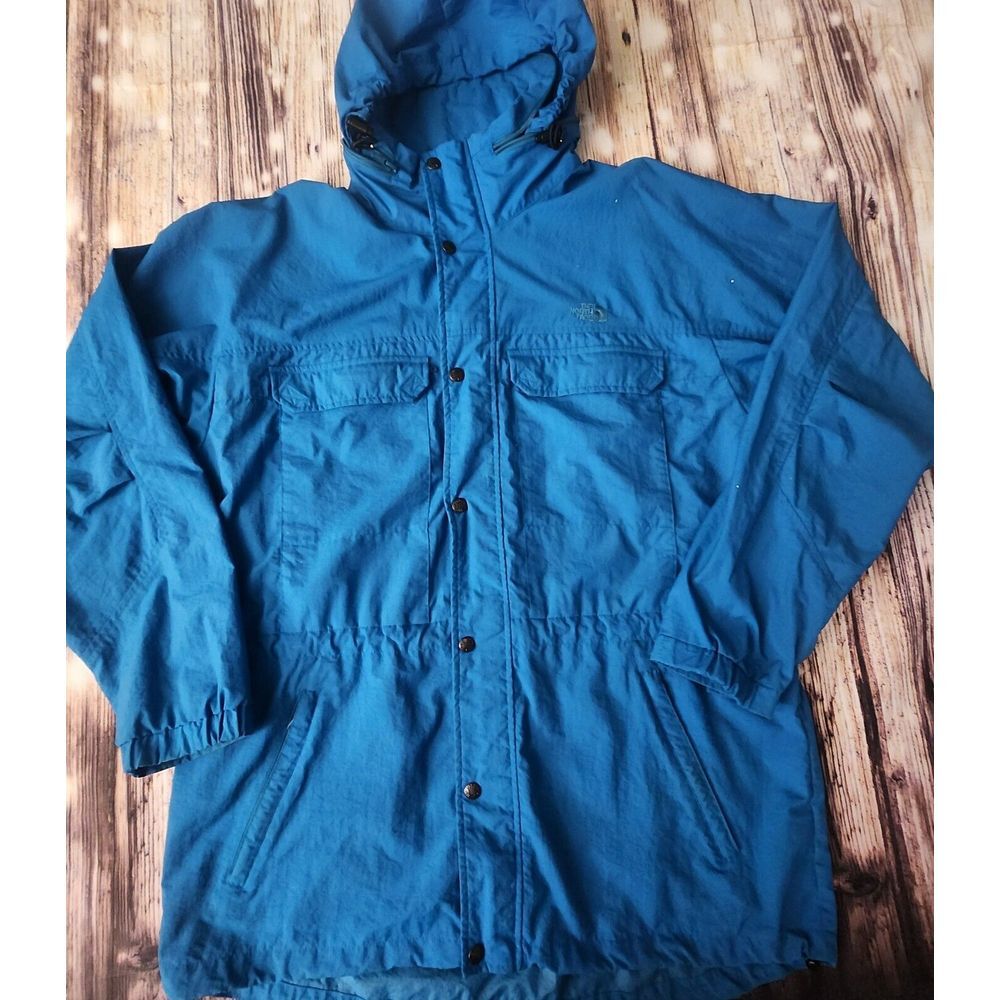 The North Face Large‎ Lightweight Hooded Ski Parka Windbreaker Jacket Blue Coat